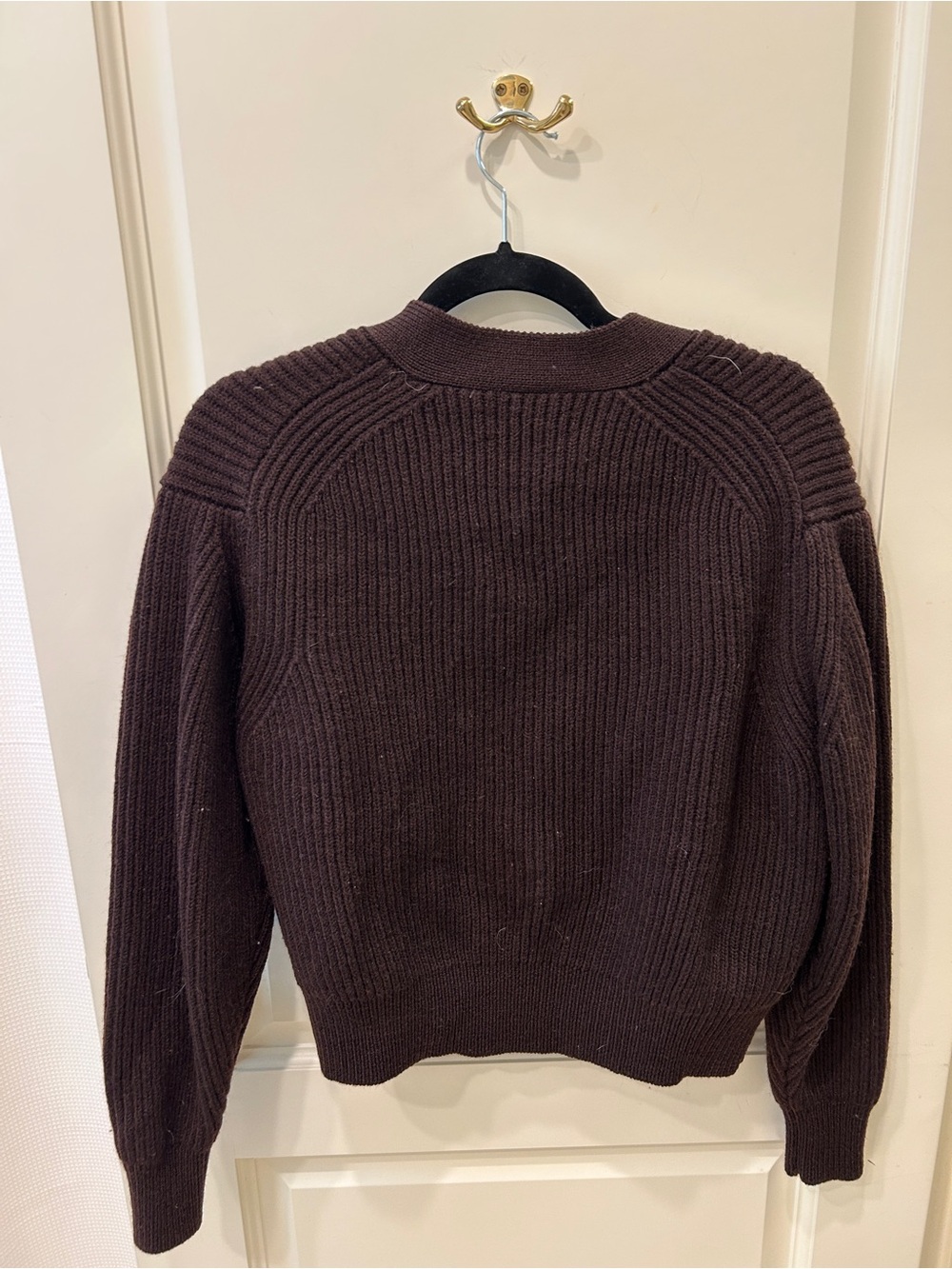 Samsoe Samsoe Brown Chunky Rib-Knit Cardigan - Picture 4 of 5